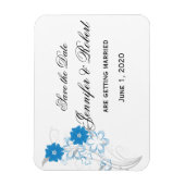 Ontluikende Romance in blauw Save the Date Magneet (Verticaal)