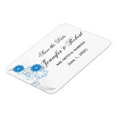 Ontluikende Romance in blauw Save the Date Magneet (Linkerzijde)