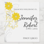 Ontluikende Romance in geel bruiloft wijnlabel Wijn Etiket (Enkel label)