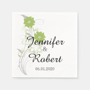 Ontluikende Romance in Green Wedding Napkin Servetten