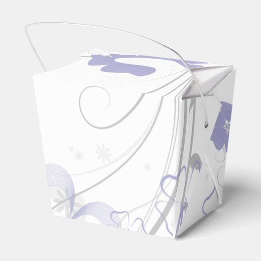 Ontluikende Romance in Lavendel Wedding Favor Box Bedankdoosjes (Achterkant)