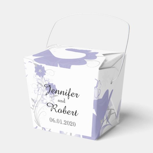 Ontluikende Romance in Lavendel Wedding Favor Box Bedankdoosjes (Voorkant Zijde)