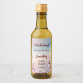 Ontluikende Romance - Roze Magnolia Bruidsdouche Wijn Etiket (Voorkant)