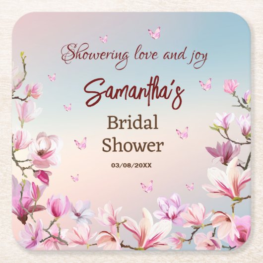 Ontluikende Romantiek - Bruidsfeest Papieren Serve Kartonnen Onderzetters (Voorkant)