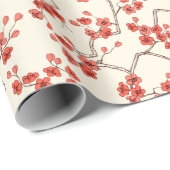Ontluikende Sakura Roze Bloemengeschenk Cadeaupapier (Rol Hoek)