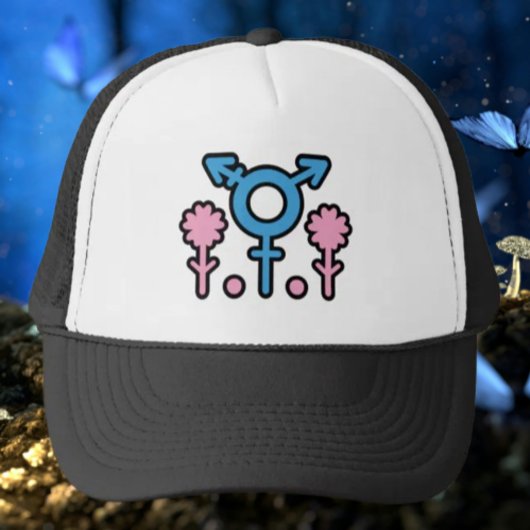 Ontluikende Trans Pride Symbool Trucker Hoed Pet