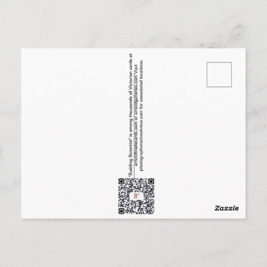 "Ontluikende Wetenschapper " Briefkaart (Achterkant)