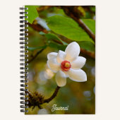 Ontluikende Witte Magnolia Bloem Notitieboek (Voorkant)