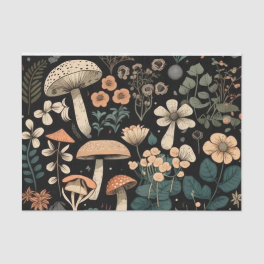 Ontmantelde paddenstoelen en Collectie van Flora o Tissuepapier (Voorkant)
