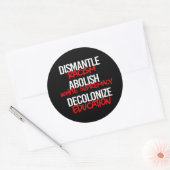 Ontmantelen Racisme Afschaffen White Supremacy Cla Ronde Sticker (Envelop)