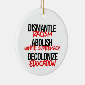 ontmantelen racisme afschaffen witte suprematie keramisch ornament (Rechts)