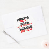 ontmantelen racisme afschaffen witte suprematie ronde sticker (Envelop)