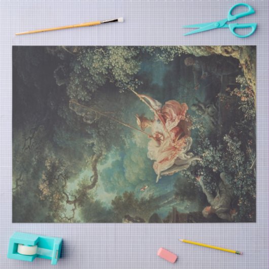 Ontmanteling Iconisch fragonardschilder in tuin Tissuepapier (Craft)