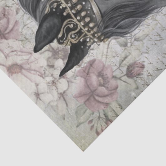 Ontmanteling van zwarte paarden tissuepapier (Detail)