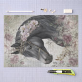 Ontmanteling van zwarte paarden tissuepapier (Craft)