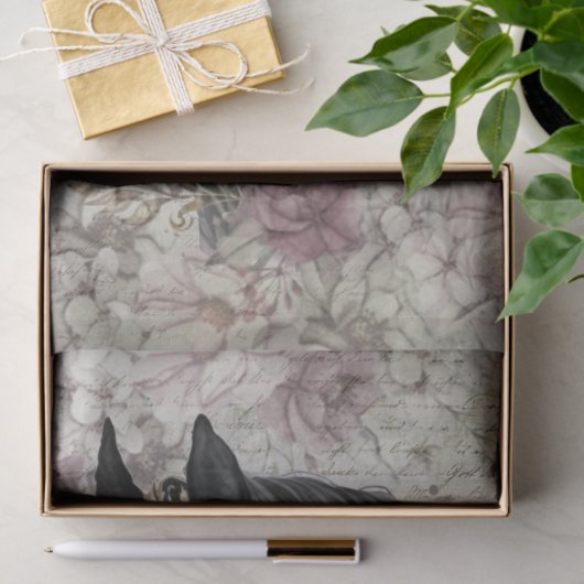 Ontmanteling van zwarte paarden tissuepapier (Geschenk)