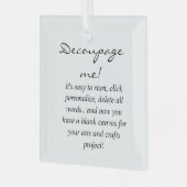 Ontmantelingsidee, kunst en ambachtelijke kunst glas ornament (Voorkant links)