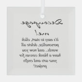 Ontmantelingsidee, kunst en ambachtelijke kunst glas ornament (Achterkant)