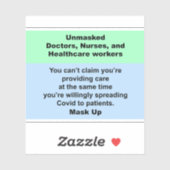 Ontmaskerd artsen, verpleegkundigen en gezondheids sticker (Vel)