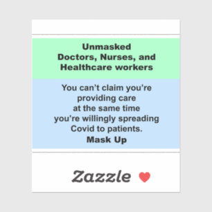 Ontmaskerd artsen, verpleegkundigen en gezondheids sticker