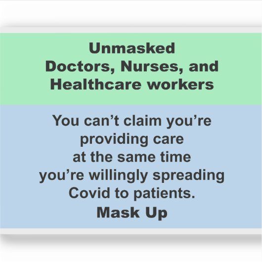Ontmaskerd artsen, verpleegkundigen en gezondheids sticker (Voorkant)
