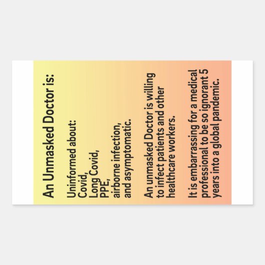 Ontmaskerde artsen info papieren stickers (Voorkant)