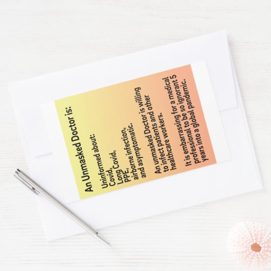 Ontmaskerde artsen info papieren stickers (Envelop)