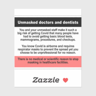 Ontmaskerde dokters en tandartsen vinyl sticker