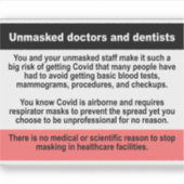 Ontmaskerde dokters en tandartsen vinyl sticker (Voorkant)