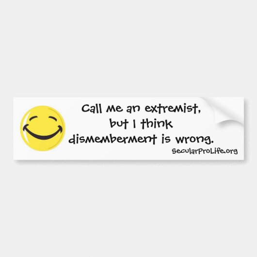 Ontmembering is verkeerd. bumpersticker (Voorkant)