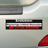 Ontmoedig, Evolutie:, Ban critic.. - Gepersonalise Bumpersticker (Op auto)