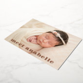 Ontmoet Baby Foto Collage Roos Gold Folie Uitnodiging (Gedraaid)