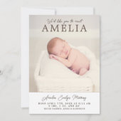 Ontmoet Baby Photo Collage Geboorte Aankondiging (Voorkant)