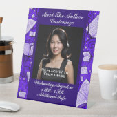 Ontmoet de auteur Paarse boeken Reclamebord Met Voetstuk (Insitu)