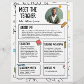 Ontmoet de leraar Modern Terug naar School Flyer (Voorkant)