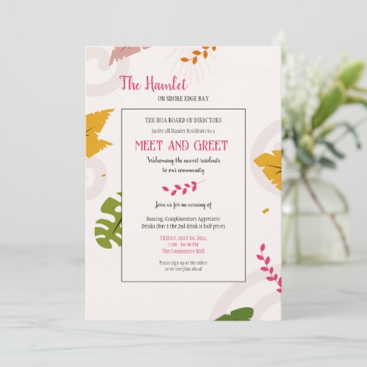 Ontmoet en begroet Condo Coop Uitnodigingen (Staand voorkant)