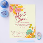Ontmoet en begroet uitnodigingsaankondiging flyer (Enkel)