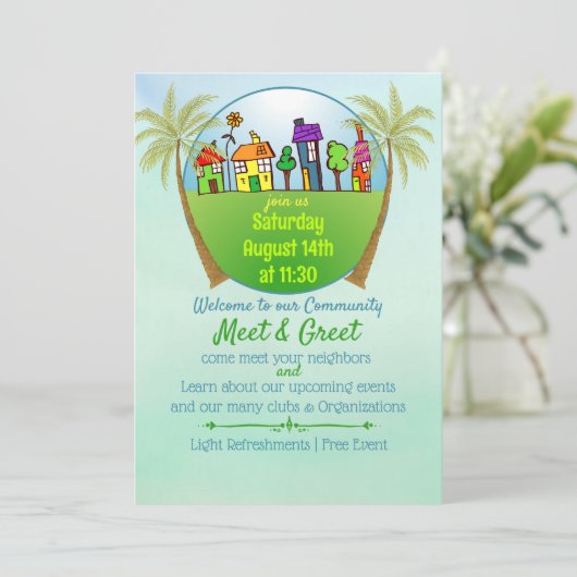 Ontmoet en Greet Uitnodiging (Staand voorkant)