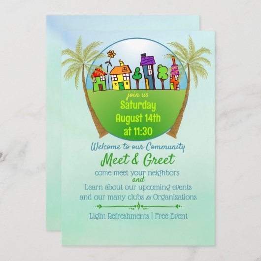 Ontmoet en Greet Uitnodiging (Voorkant / Achterkant)