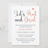 Ontmoet en Groet Pasgeboren Welkom Party Uitnodigi Kaart (Voorkant)