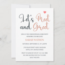 Ontmoet en Groet Pasgeboren Welkom Party Uitnodigi Kaart