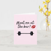 Ontmoet in de Bar Funny Gym Valentijnsdag Kaart (Gele Bloem)