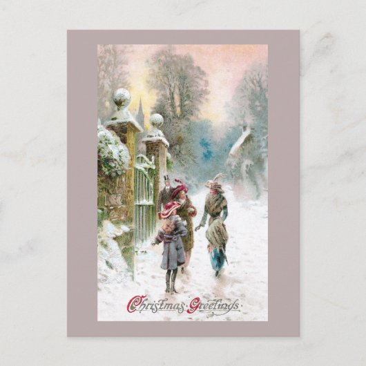 Ontmoet je bij de Vintage Gate Christmas Feestdagenkaart (Voorkant)