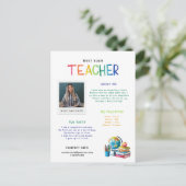 Ontmoet je lerarenhandout briefkaart (Staand voorkant)