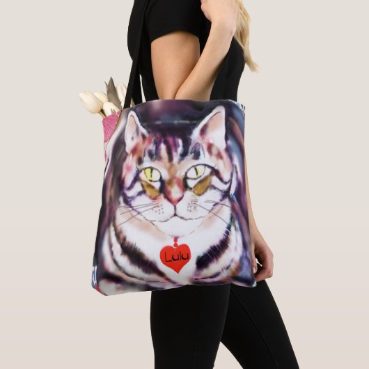 Ontmoet Lulu de kat op Canvas tas (Dichtbij)