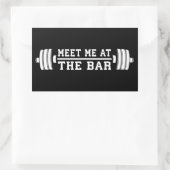 Ontmoet me aan de bar - Barbell - Workout Rechthoekige Sticker (Tas)