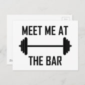 Ontmoet me aan de bar grappig citaat briefkaart (Voorkant / Achterkant)
