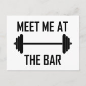 Ontmoet me aan de bar grappig citaat briefkaart (Voorkant)