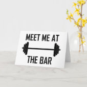 Ontmoet me aan de bar grappig citaat kaart (Gele Bloem)