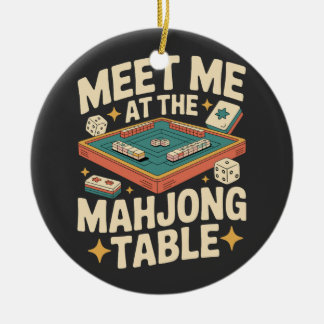 Ontmoet me aan de Mahjongtafel Retro Vintage Keramisch Ornament